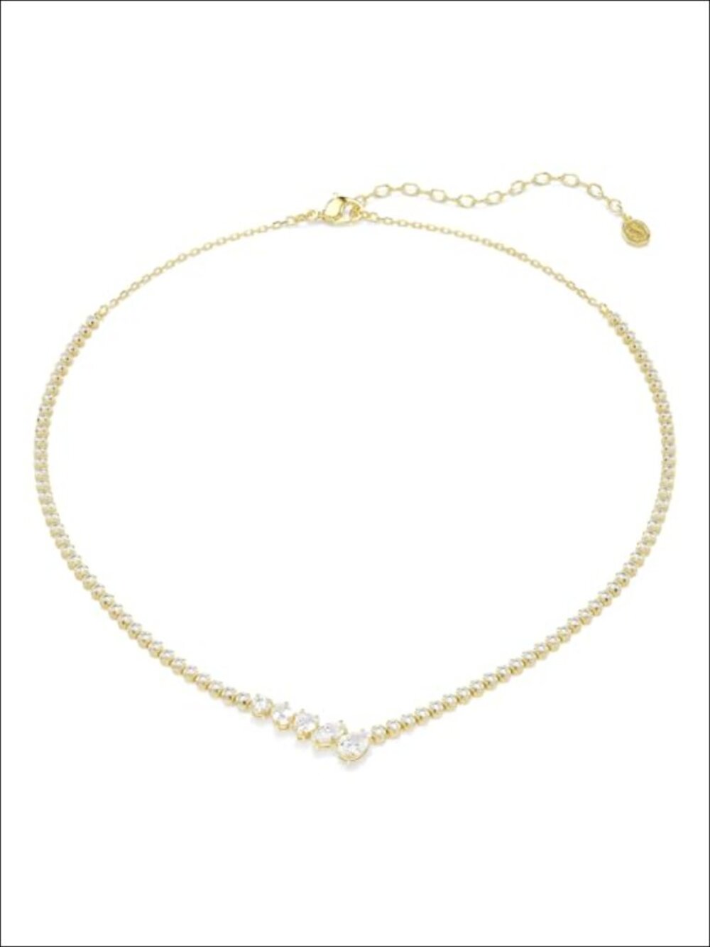 Swarovski Mesmera V-Shape Pendant Necklace 18K Gold Finish